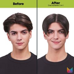 Matrix Styling Over Achiever 3-in-1 Wax on hair shows lasting hold with visible texture.