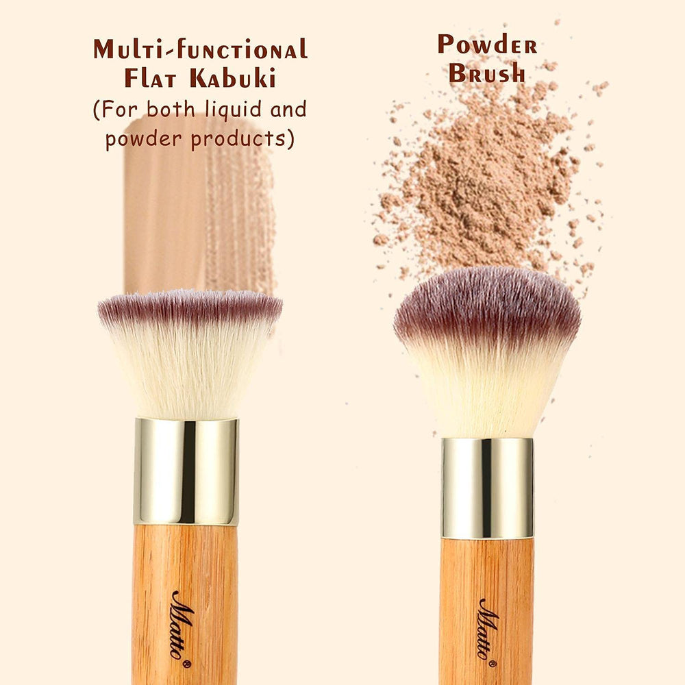Matto round kabuki brush head for flawless powder blending