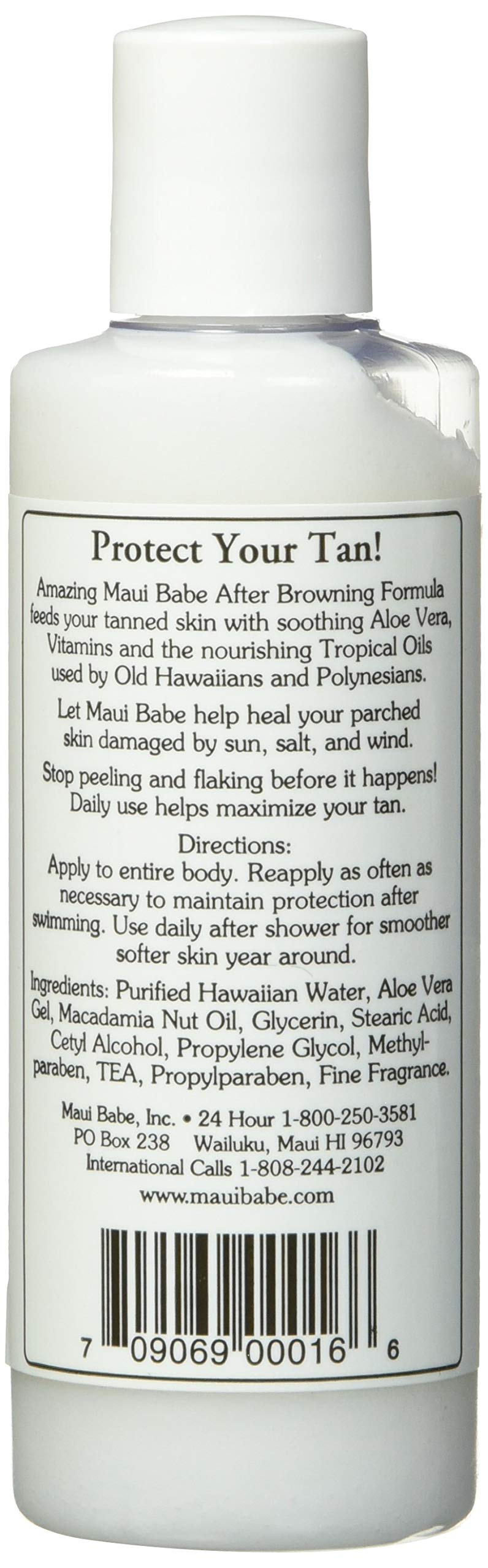 Maui Babe crema aloe vera, hidratante para piel suave tras bronceado