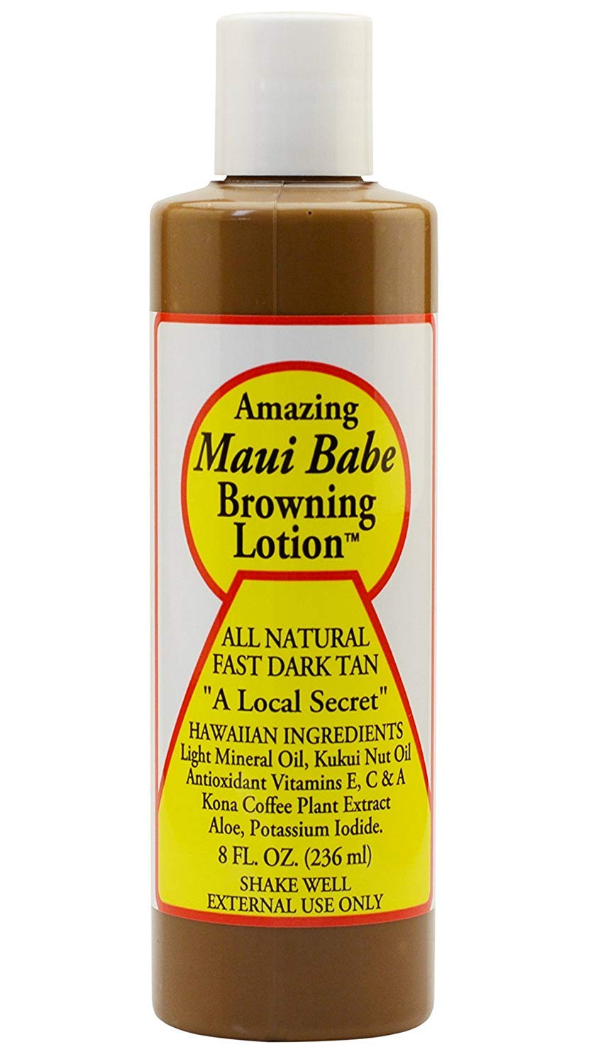 Textura cremosa de Maui Babe, loción bronceadora suave para la piel.