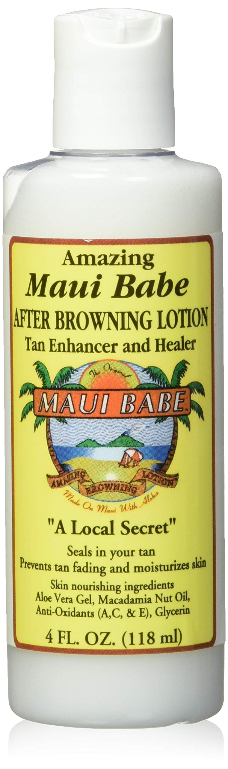 Maui Babe loción post-bronceado, botella-cuatro-onzas para sellar bronceado