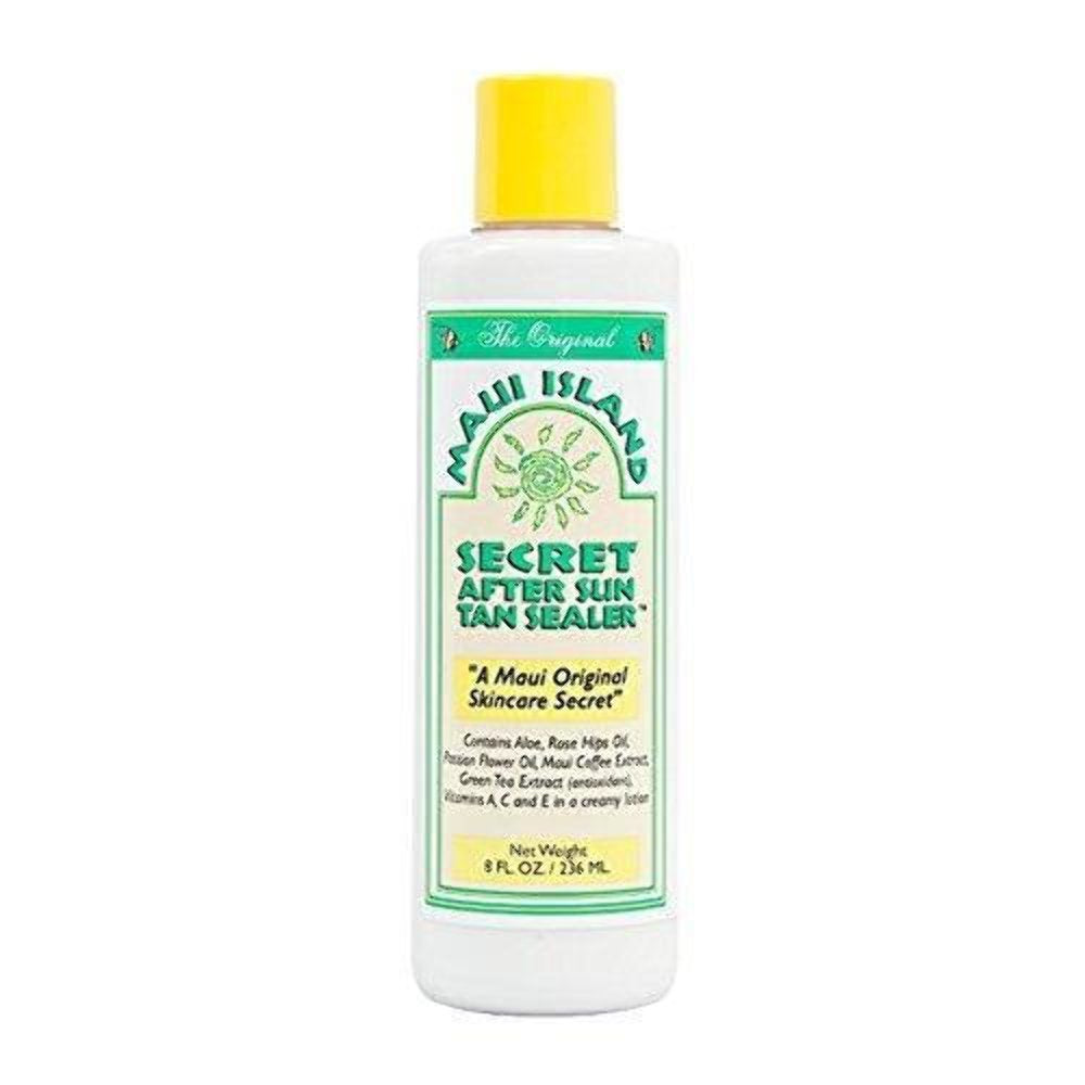 Maui Island Secret sellador postsolar bronceado, bote de 8 onzas, alivio suave para la piel tras el sol.