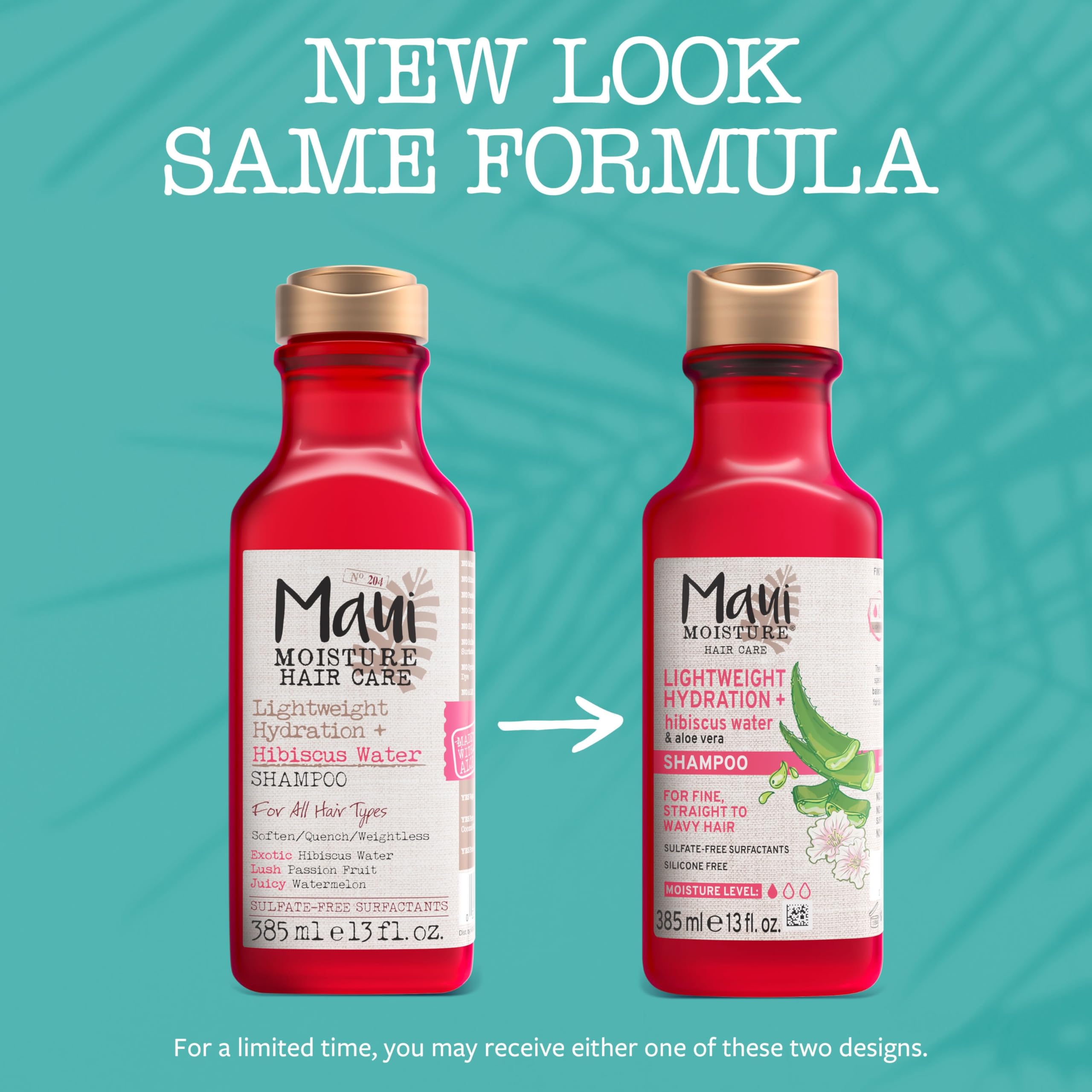 Aloe vera first ingredient closeup on Maui Moisture shampoo