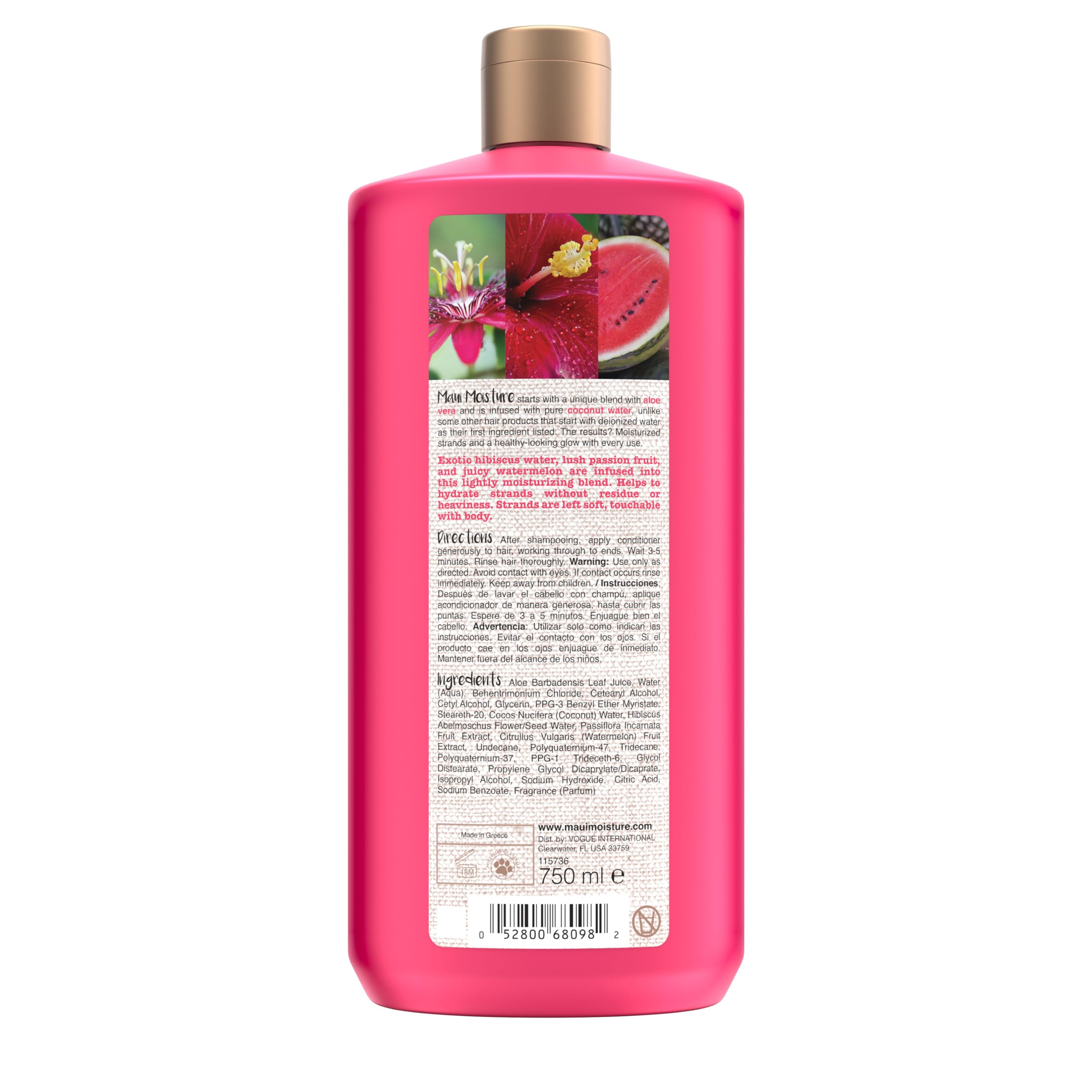 Maui Moisture: aloe vera como ingrediente principal para hidratación.