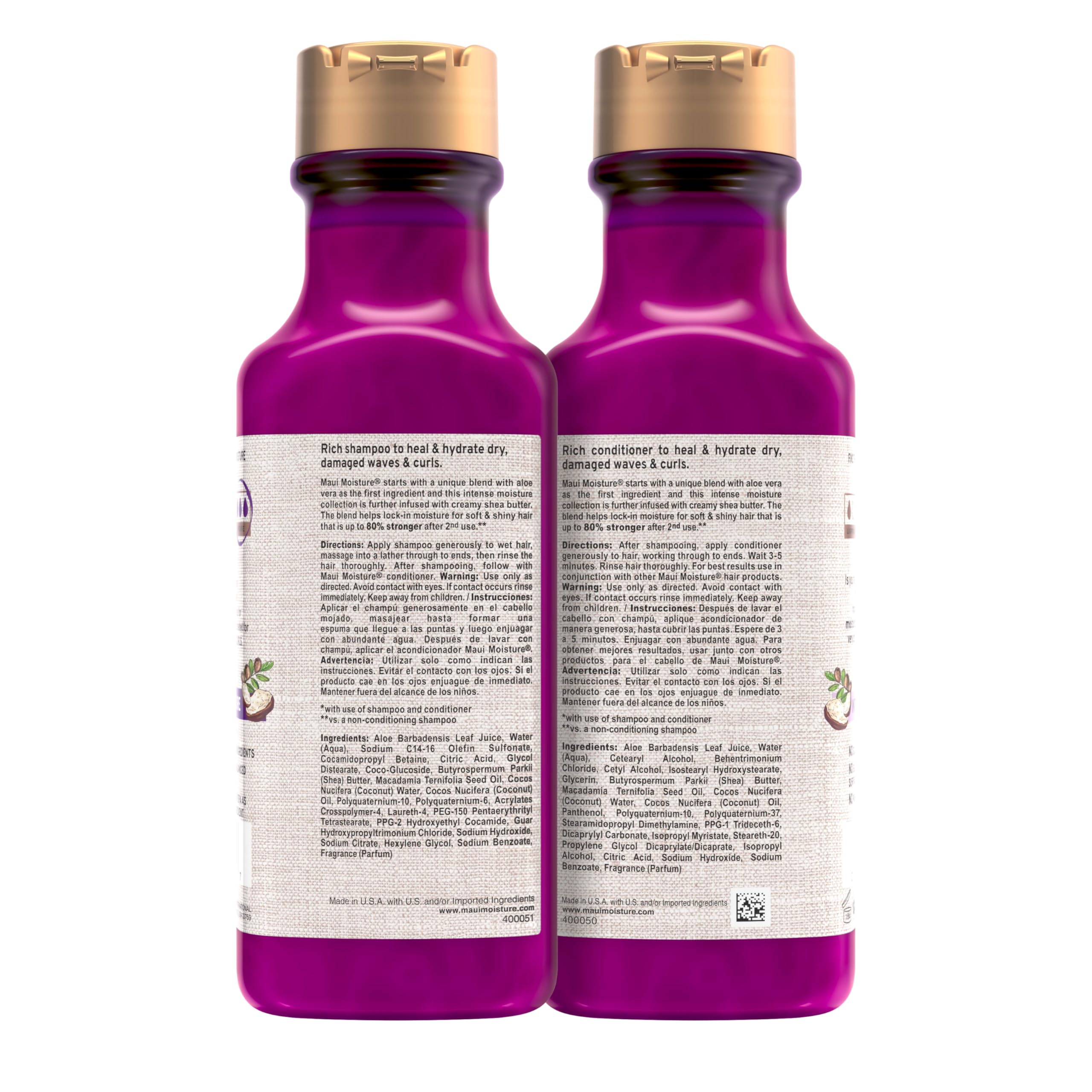 Champú y acondicionador aptos para cabello teñido de Maui Moisture.