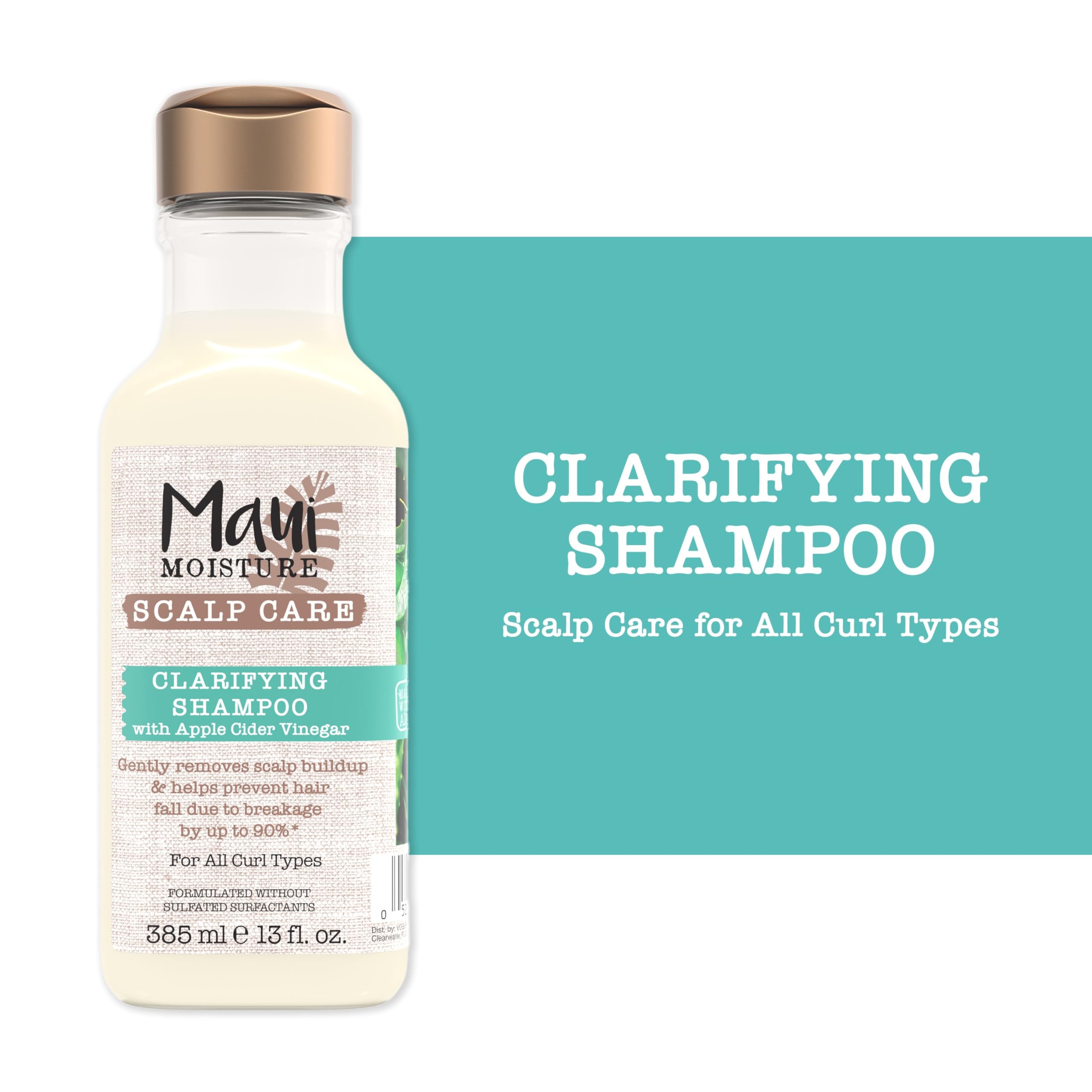 Curly hair glow after use in real-life shower with Maui Moisture
