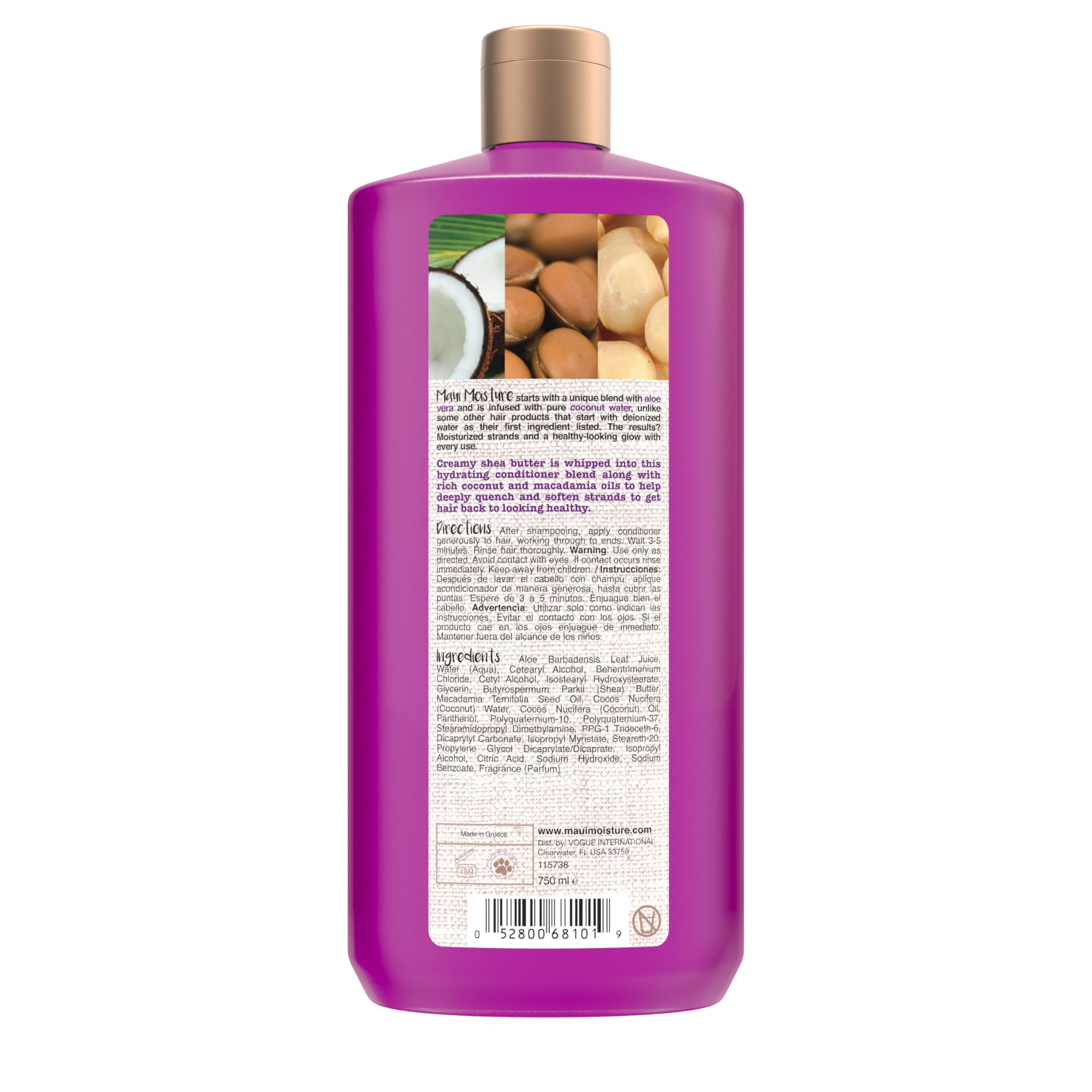 Fórmula vegana sin siliconas del acondicionador Maui Moisture