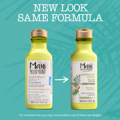 Maui Moisture Lightweight Curls + Flaxseed Conditioner pump for easy even distribution.