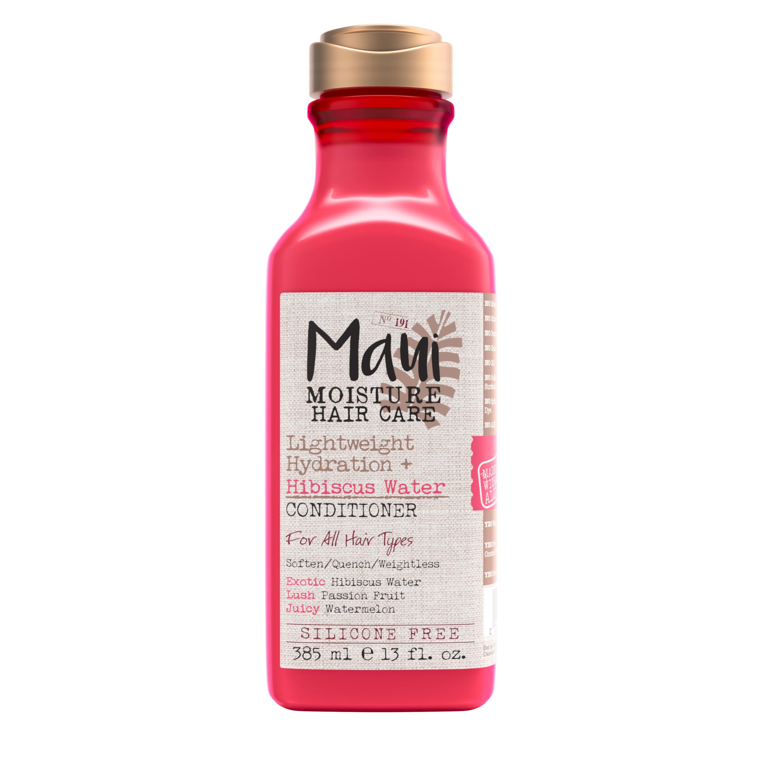 Maui Moisture Lightweight Hydration Hibiscus Water Conditioner bottle delivers lightweight curl hydration.