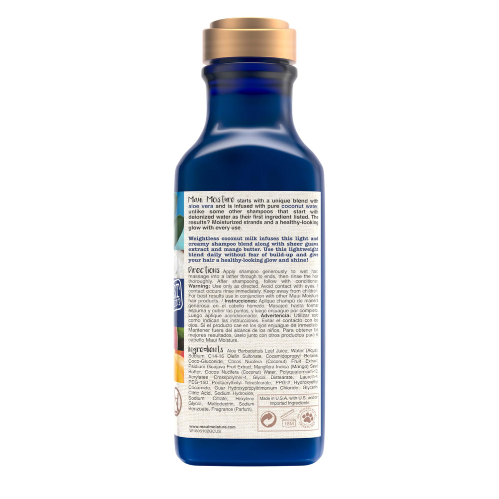 Aplicación diaria con Maui Moisture Nourish & Moisture champú, rizos más manejables.