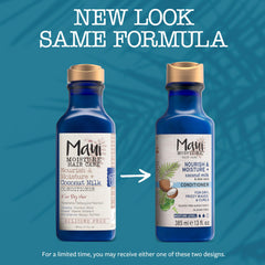 Maui Moisture Nourish & Moisture destaca aloe vera y coco como ingredientes.