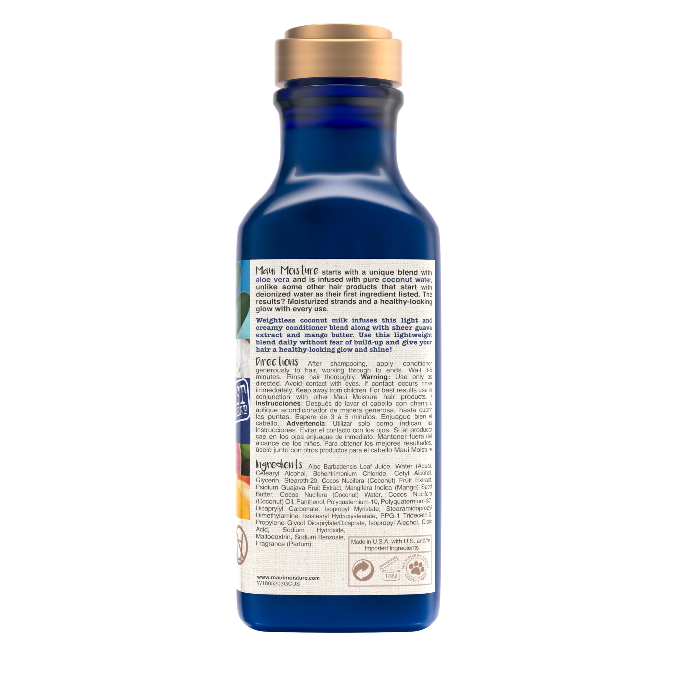 Rutina diaria de cuidado capilar con Maui Moisture para cabello teñido.