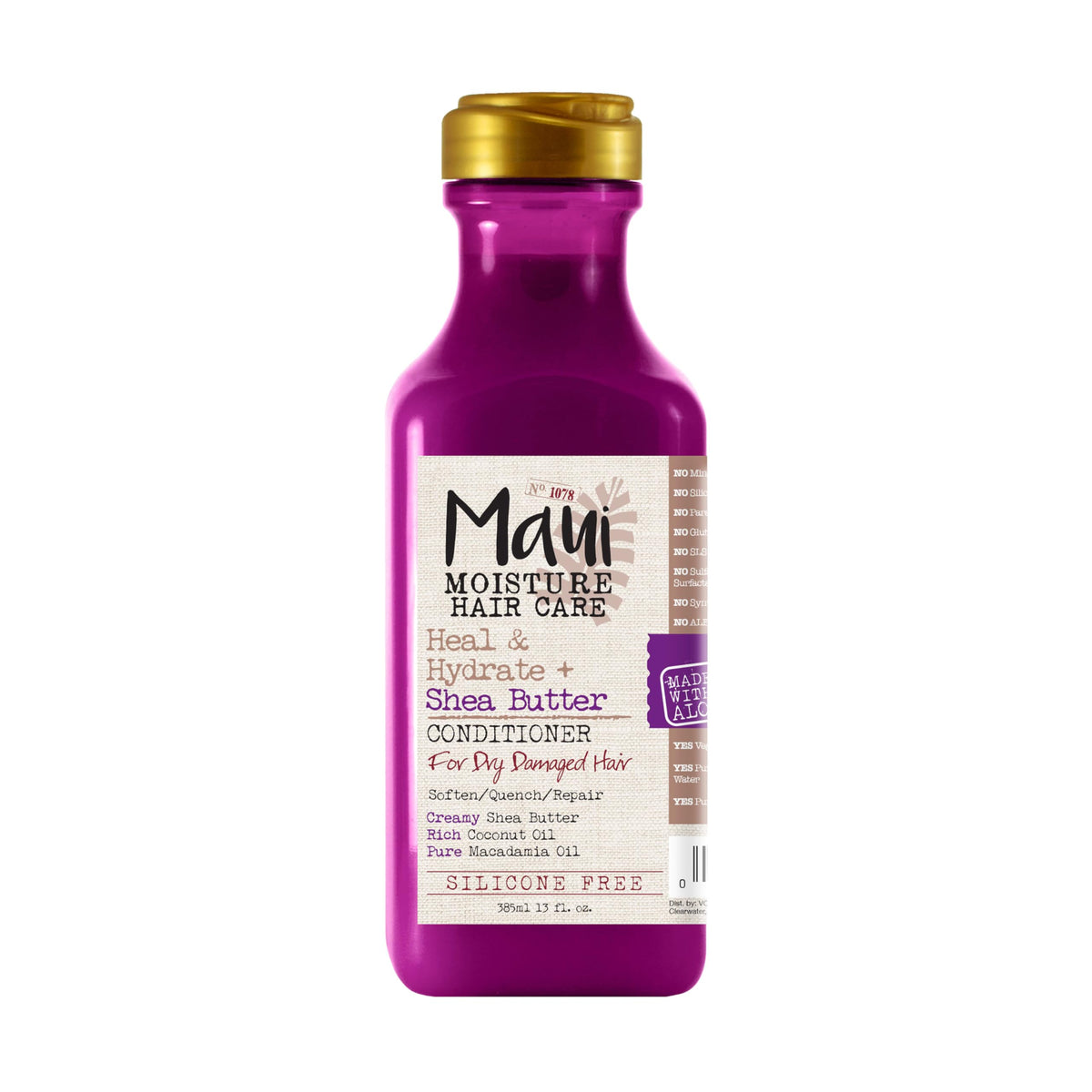 Acondicionador Maui Moisture en botella, hidratación profunda para rizos.