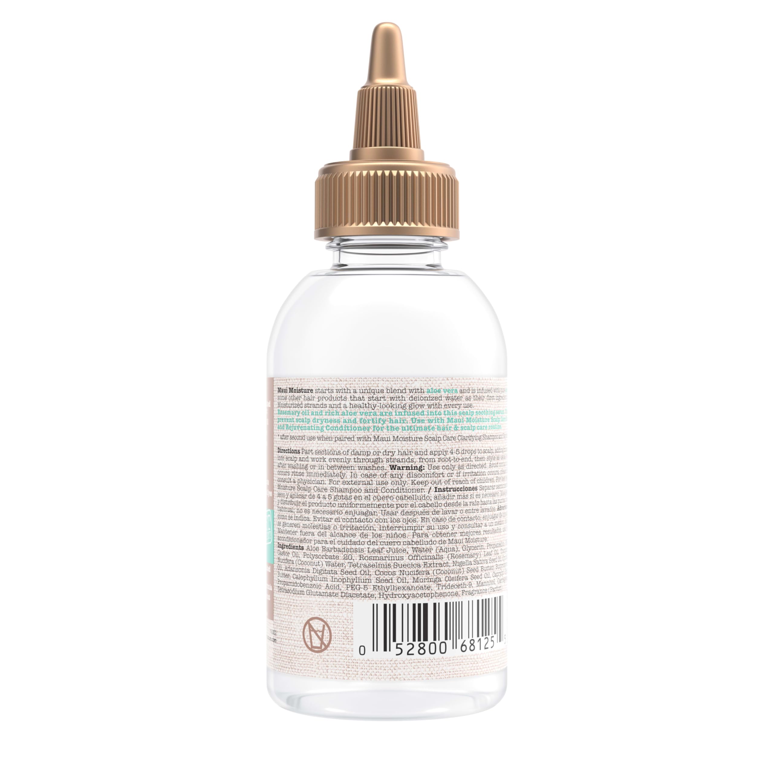 Maui Moisture Scalp Care vegan formula excludes mineral oil and silicones