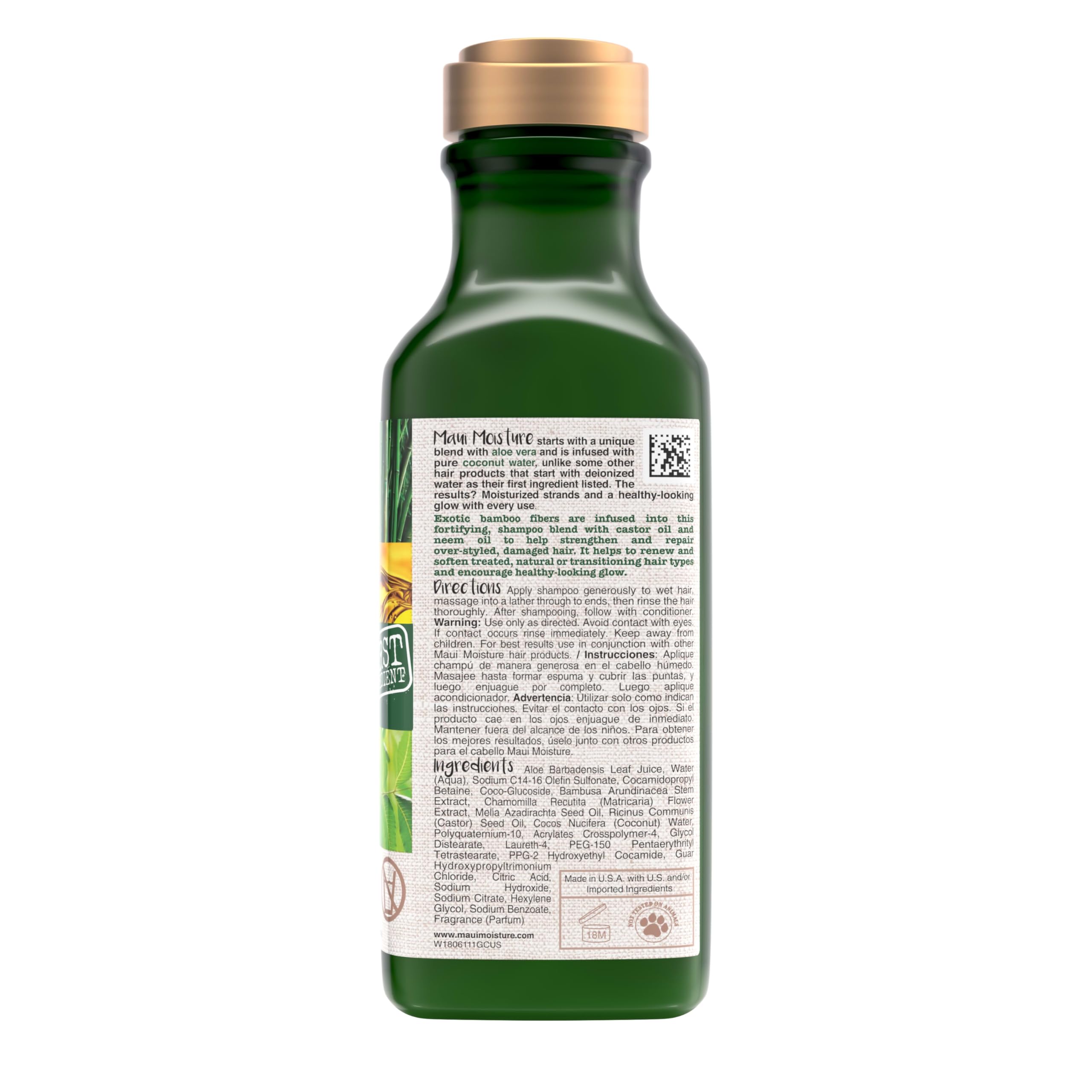 Maui Moisture Thicken & Restore - fórmula vegana libre de sulfatos y minerales.
