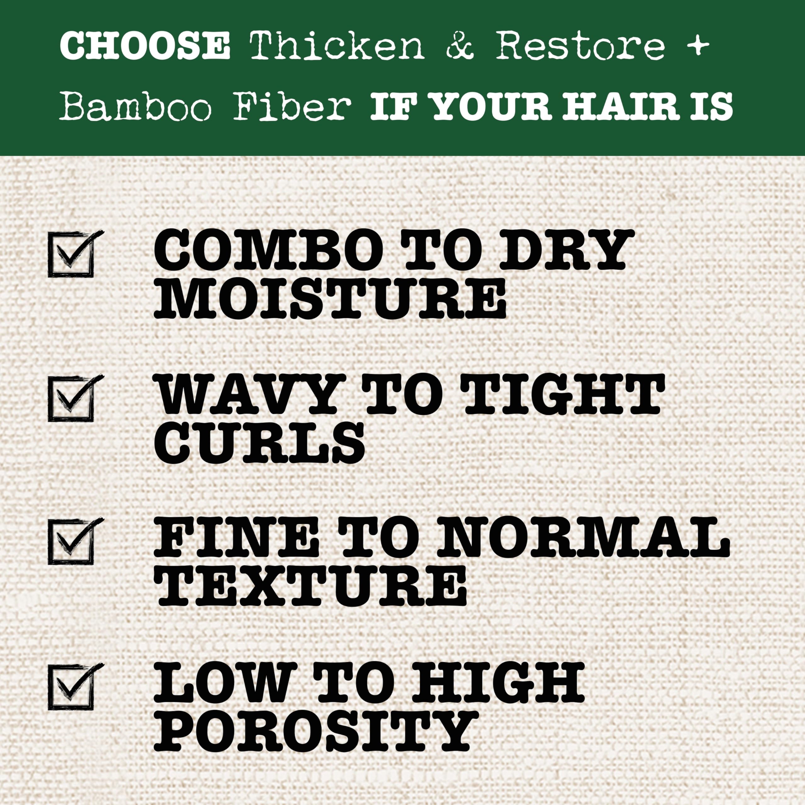 Maui Moisture Thicken & Restore - fibras de bambú densifican rizos.