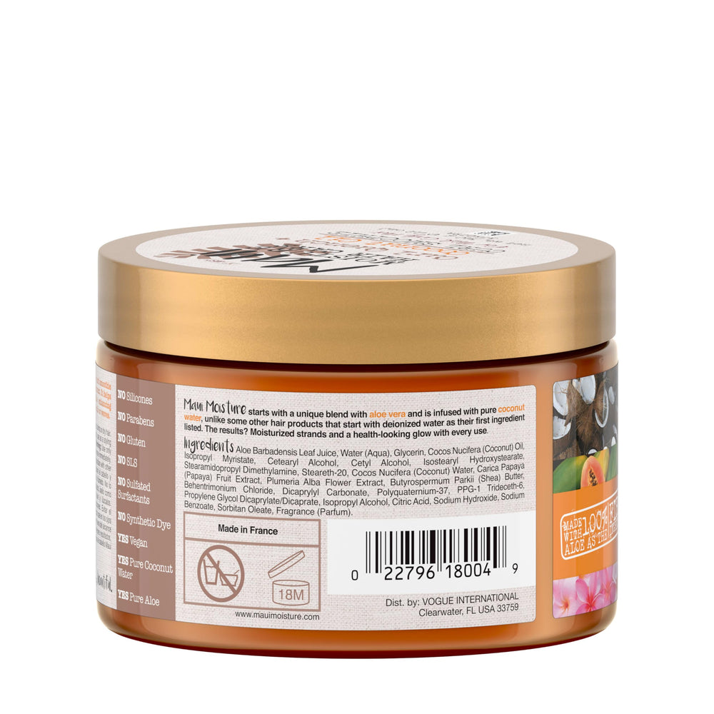 Maui Moisture vegan silicone-free formula promotes gentle styling.