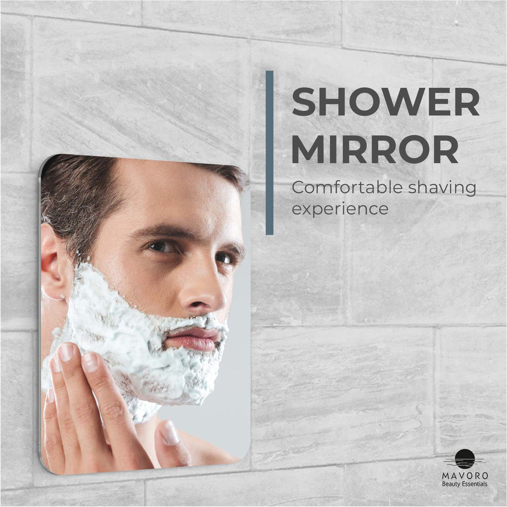 Mavoro adhesive shower mirror with quick peel-and-stick installation