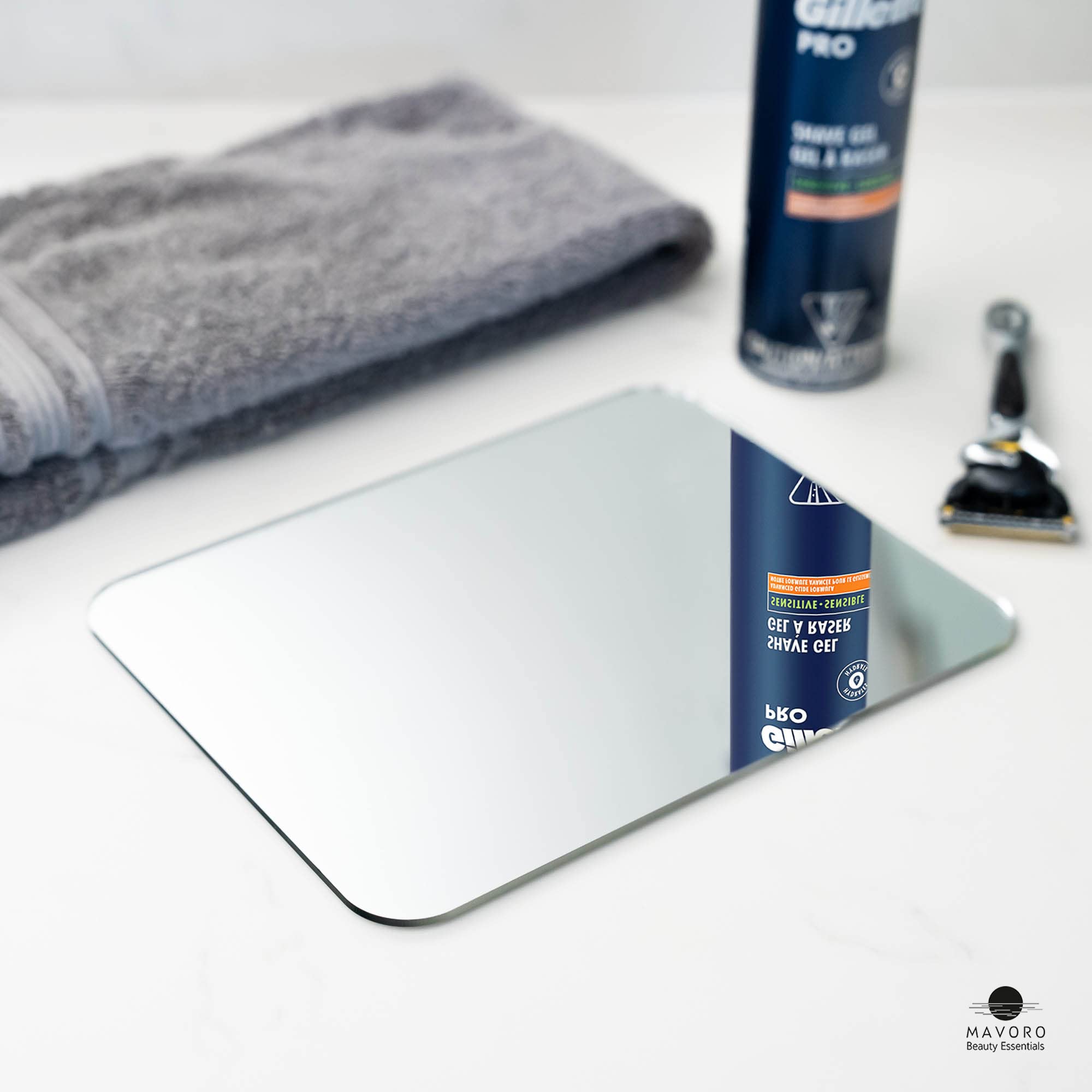 Mavoro frameless design shower mirror adds sleek style
