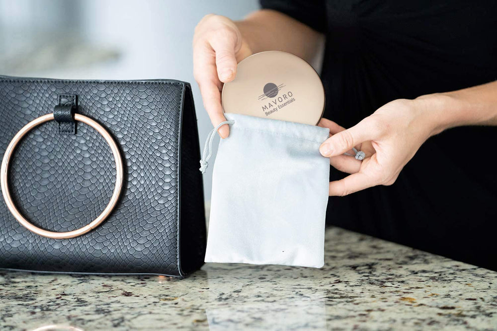 Mavoro magnifying compact mirror lightweight 3-5oz for travel convenience