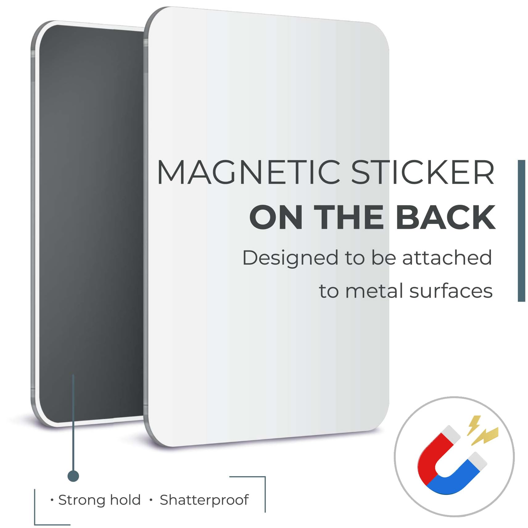 Mavoro strong magnetic backing keeps the mirror secure on metal surfaces.