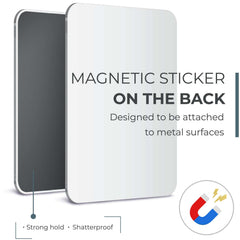 Mavoro strong magnetic backing keeps the mirror secure on metal surfaces.