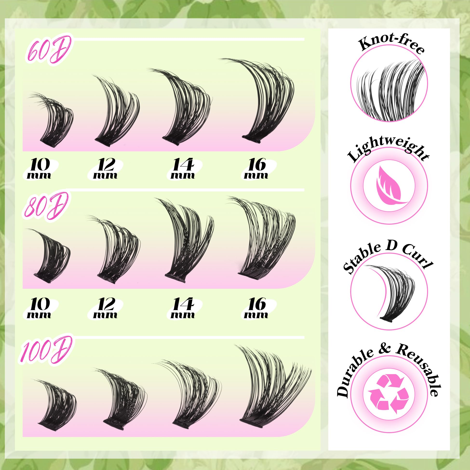 Mavphnee 100D cluster lashes provide ultra-dense lashes for drama.