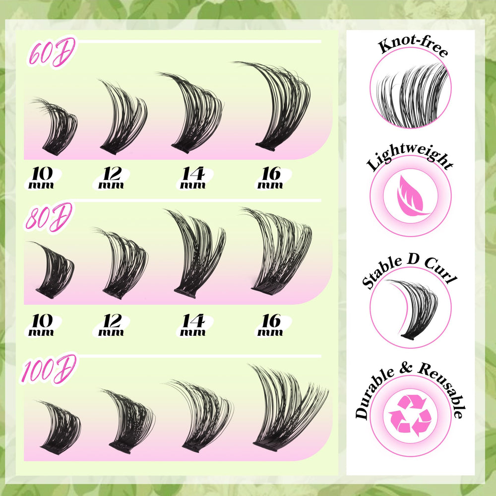 Mavphnee 100D cluster lashes provide ultra-dense lashes for drama.