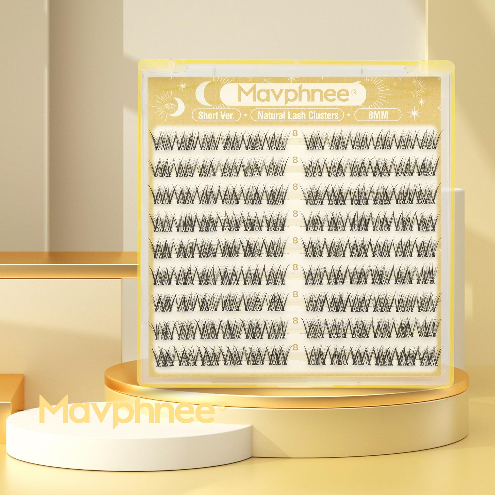 Mavphnee 108pcs cluster lashes ready for multiple wears.