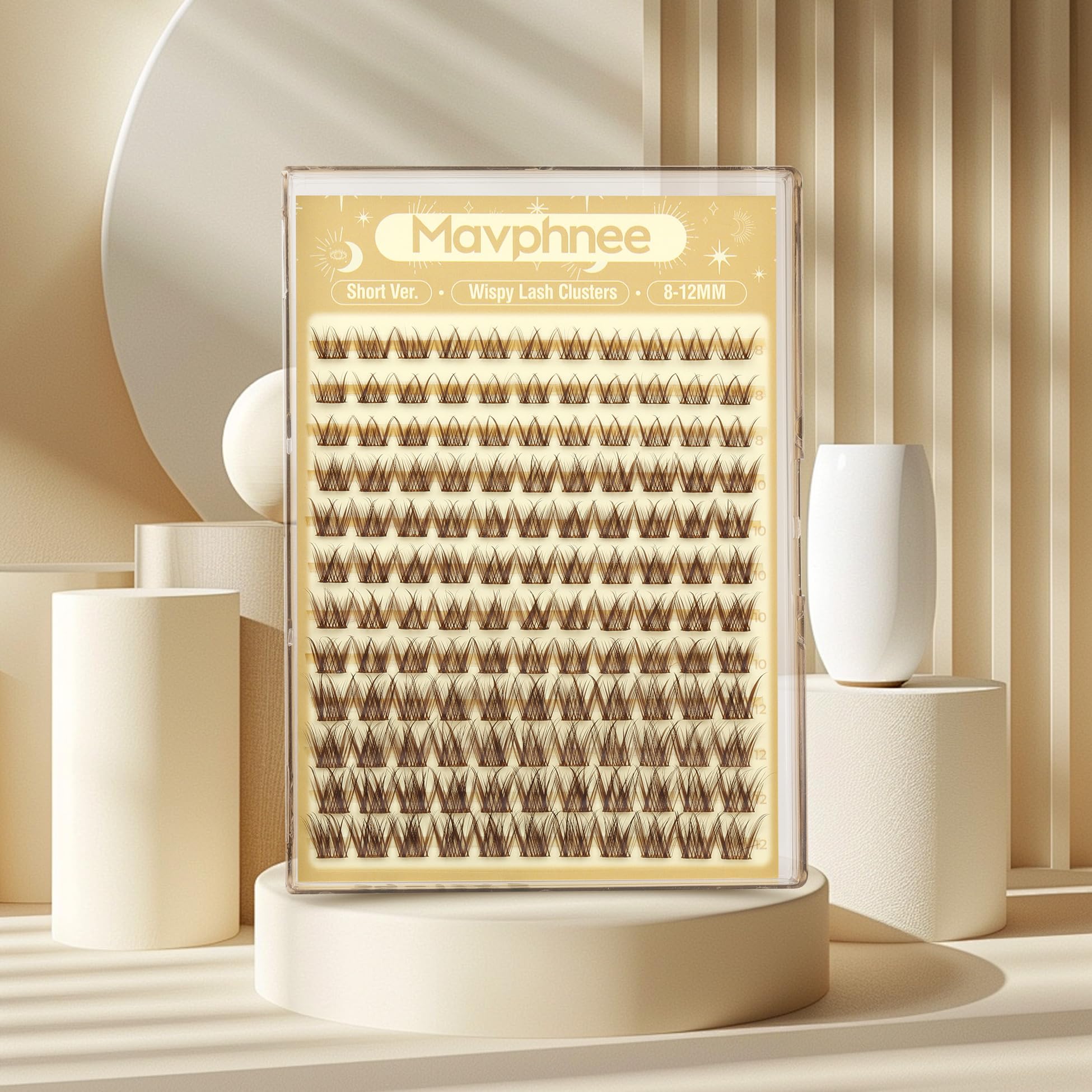 Mavphnee 132-piece lash clusters pack close-up highlighting value