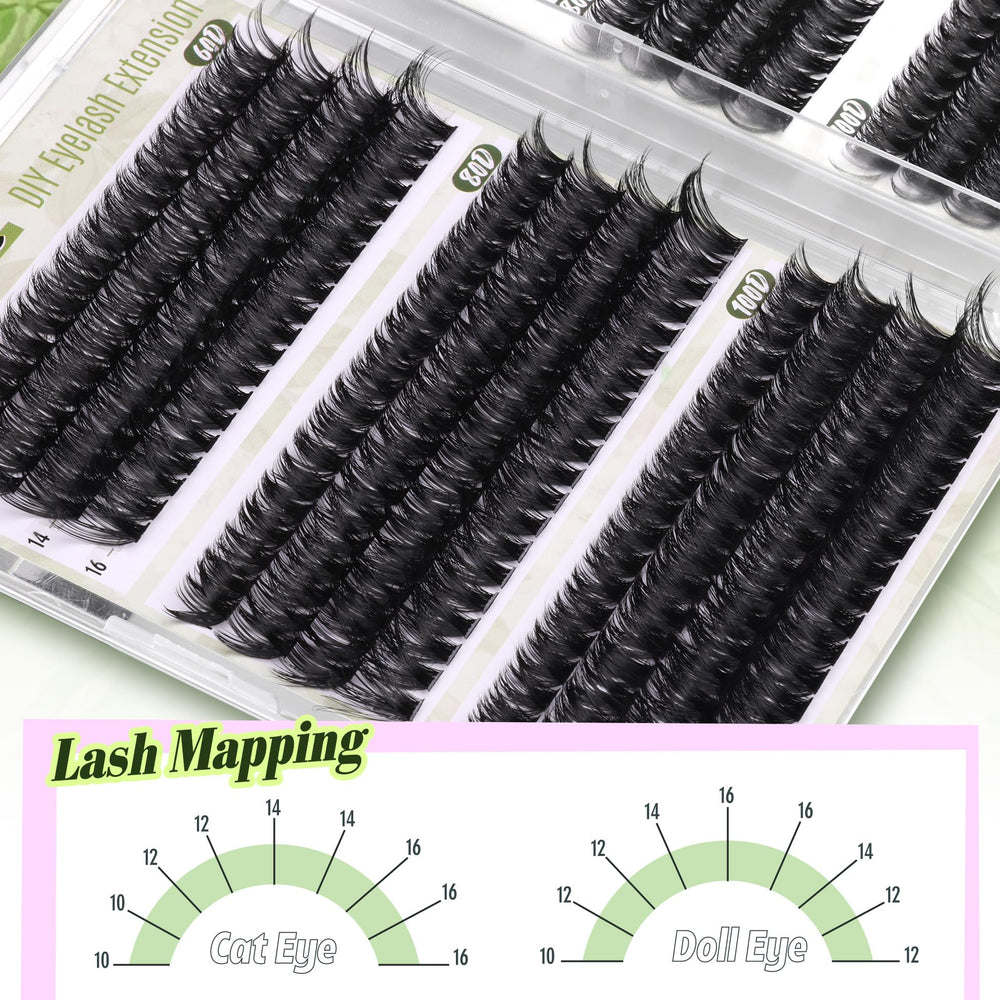 Mavphnee d-curly clusters in 16mm create bold, elongated eyes.