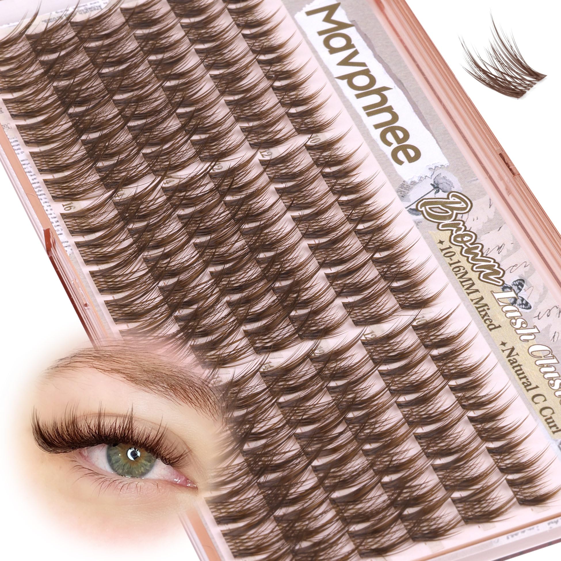 Mavphnee anime cluster lashes brown dense for natural definition.