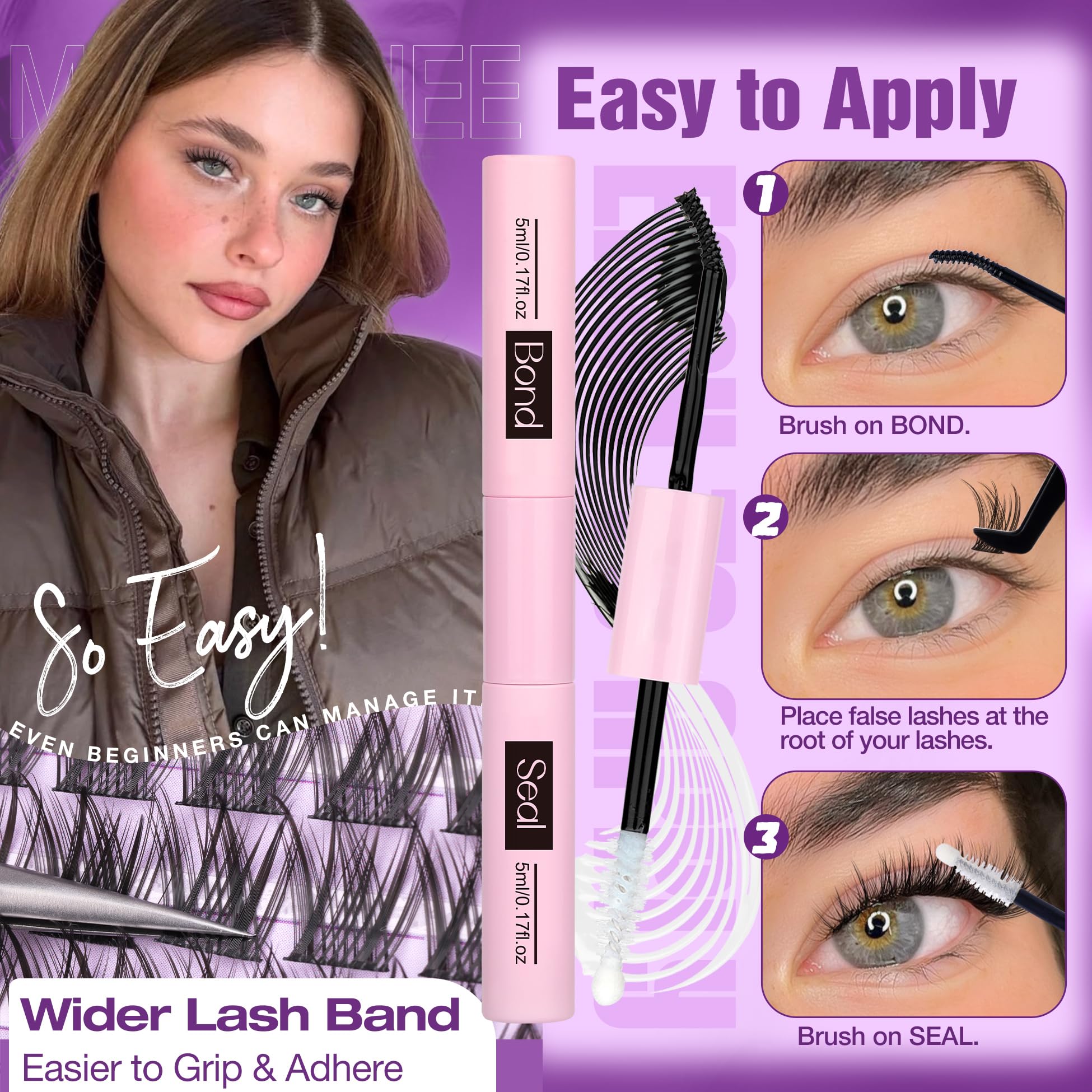 Mavphnee lash bond and seal glue delivers quick, strong adhesion.