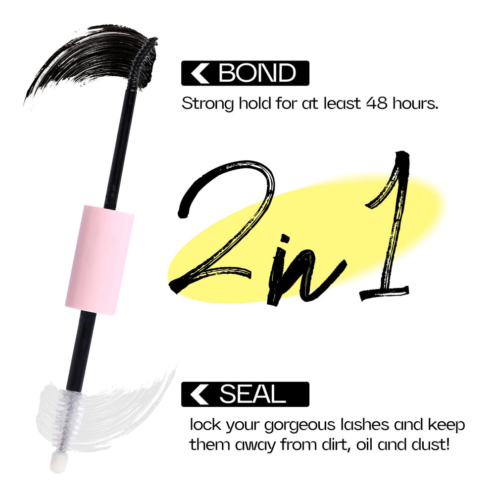 Mavphnee Bond brush angled view demonstrates precision for clean lash application.