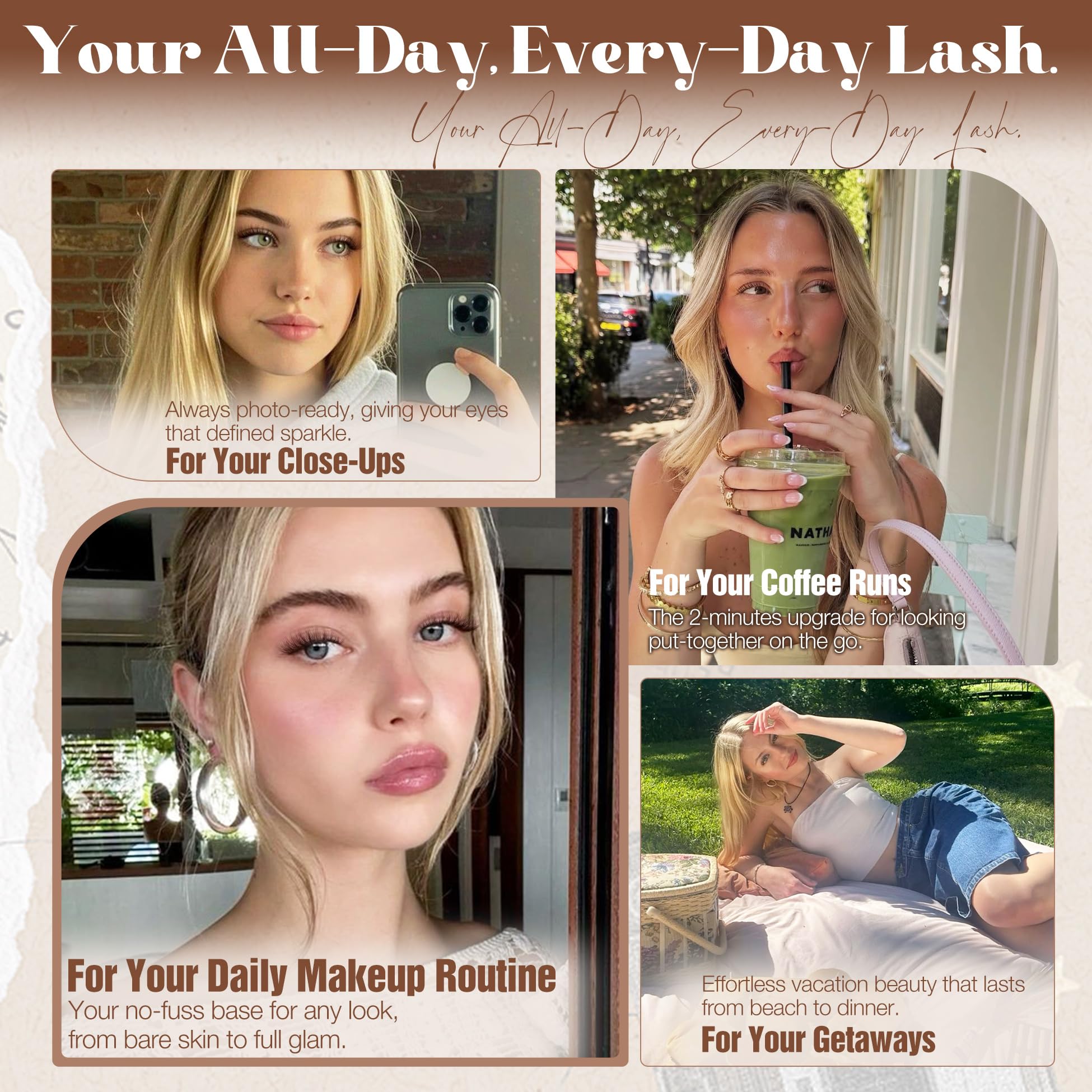 Mavphnee Brown Cluster Lashes easy DIY application for quick lash upgrades.