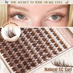 Mavphnee Brown Cluster Lashes wispy cashmere texture adds feather-like lightness.