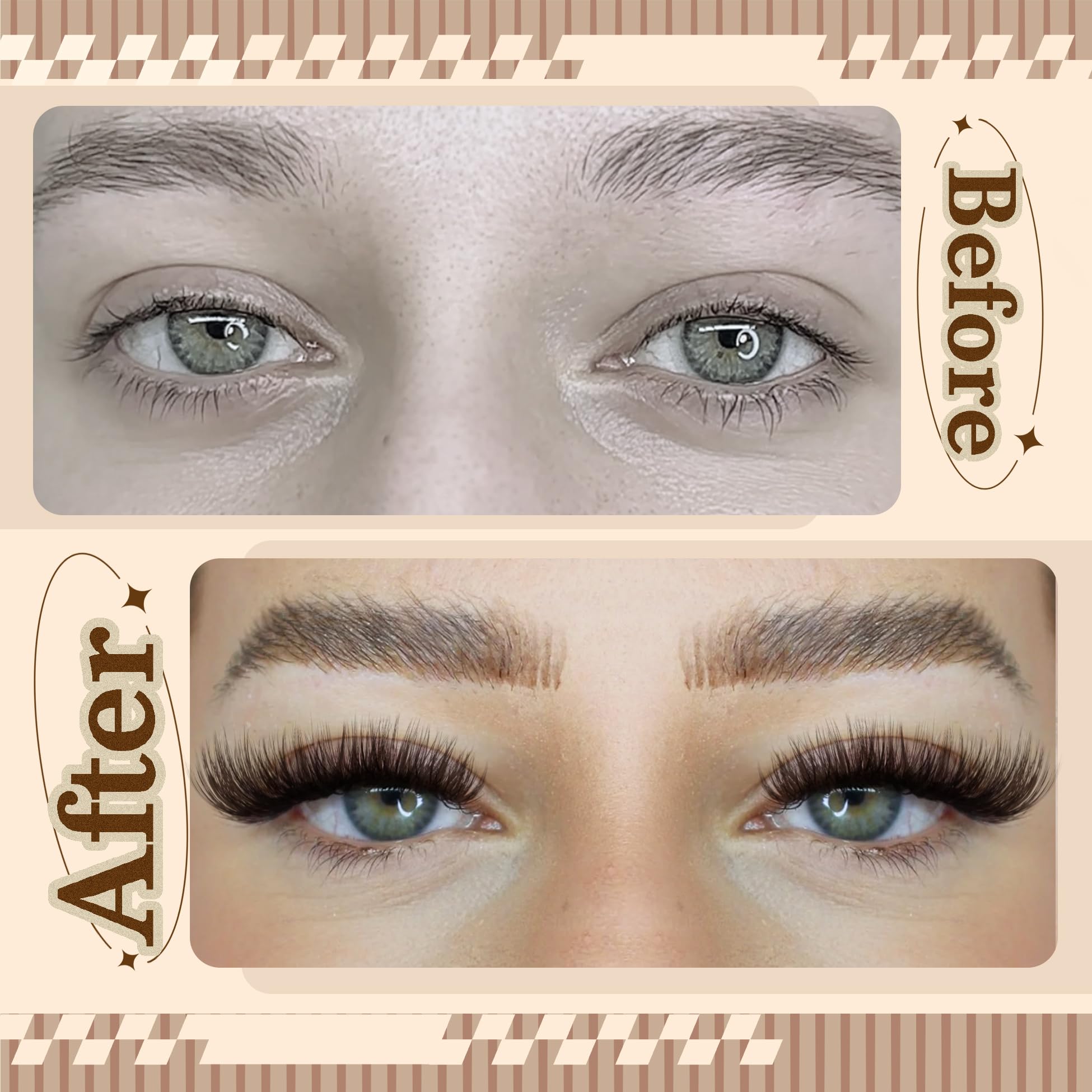 Mavphnee brown eyelash clusters natural-looking fringe close-up