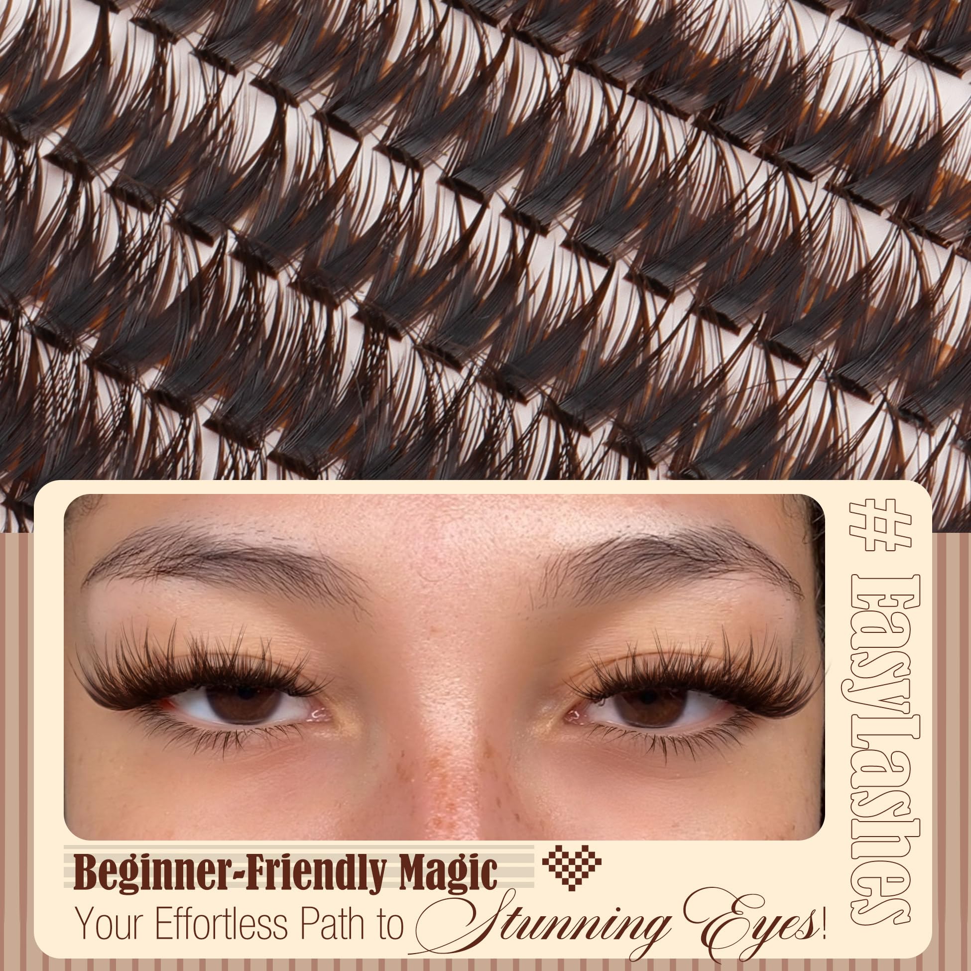 Mavphnee brown lash clusters 180pcs pack offers value and variety