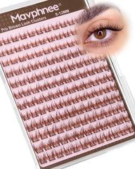 Mavphnee Brown Lash Clusters 8-12mm wispy for a natural, day-to-night look