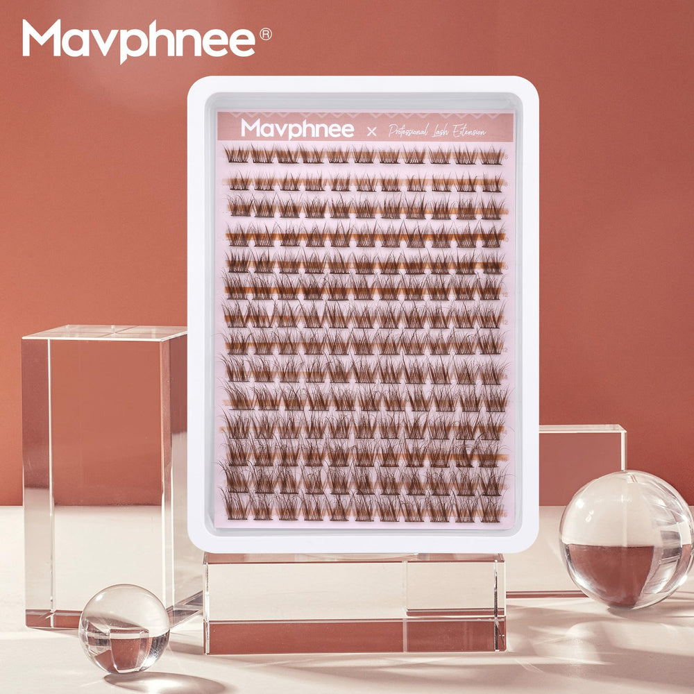 Mavphnee brown-lash-clusters-beginner-friendly ideal for beginners practicing lash application.