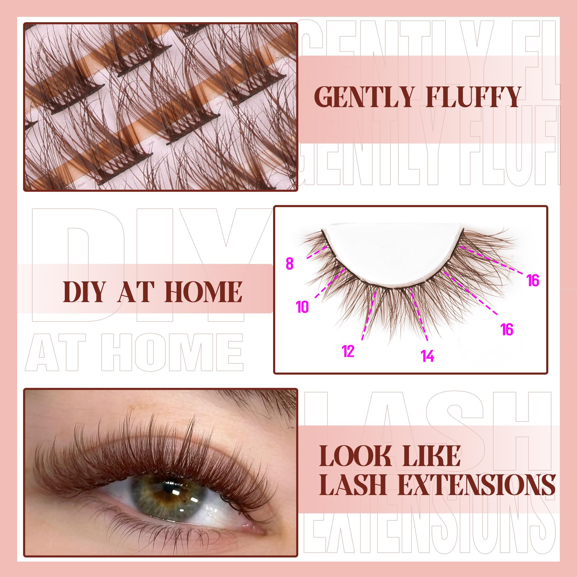 Mavphnee brown-lash-clusters-daily-wear provides comfort for all-day eyelash wear.