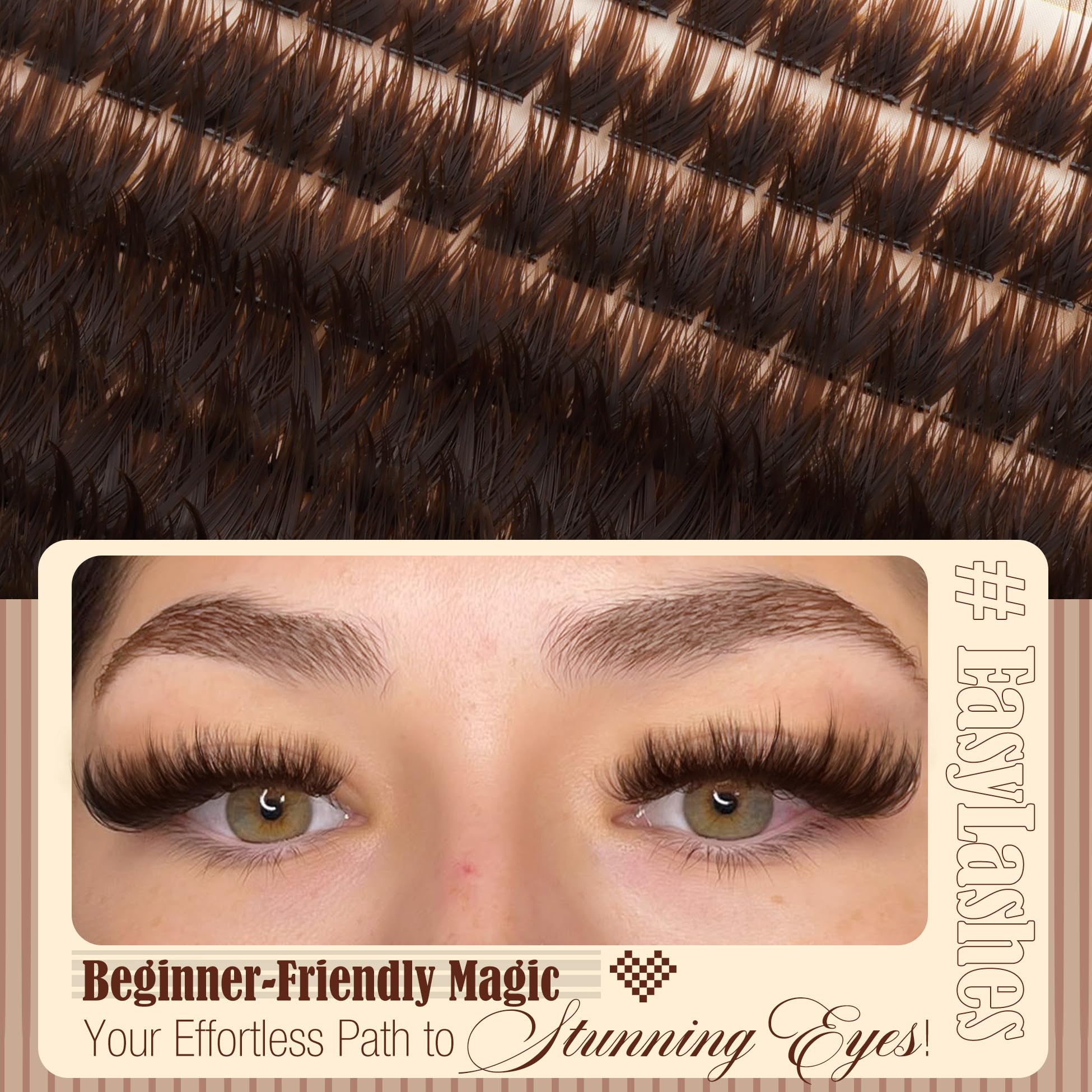 Mavphnee brown lash clusters ideal for cat-eye transformations