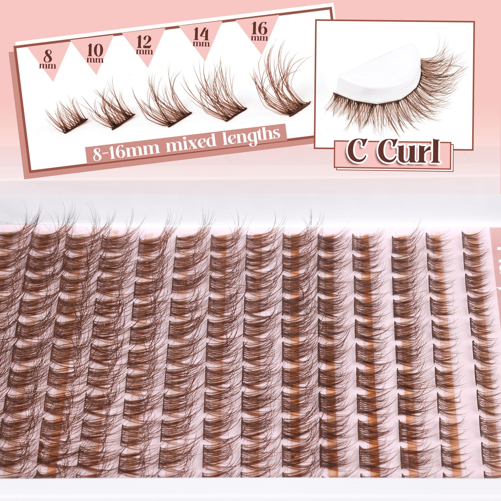 Mavphnee brown-lash-clusters-light-hair-complement blends warm shade with light hair.