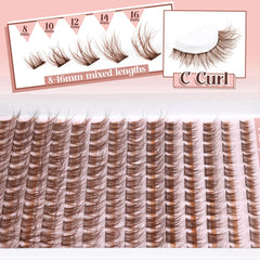 Mavphnee brown-lash-clusters-light-hair-complement blends warm shade with light hair.