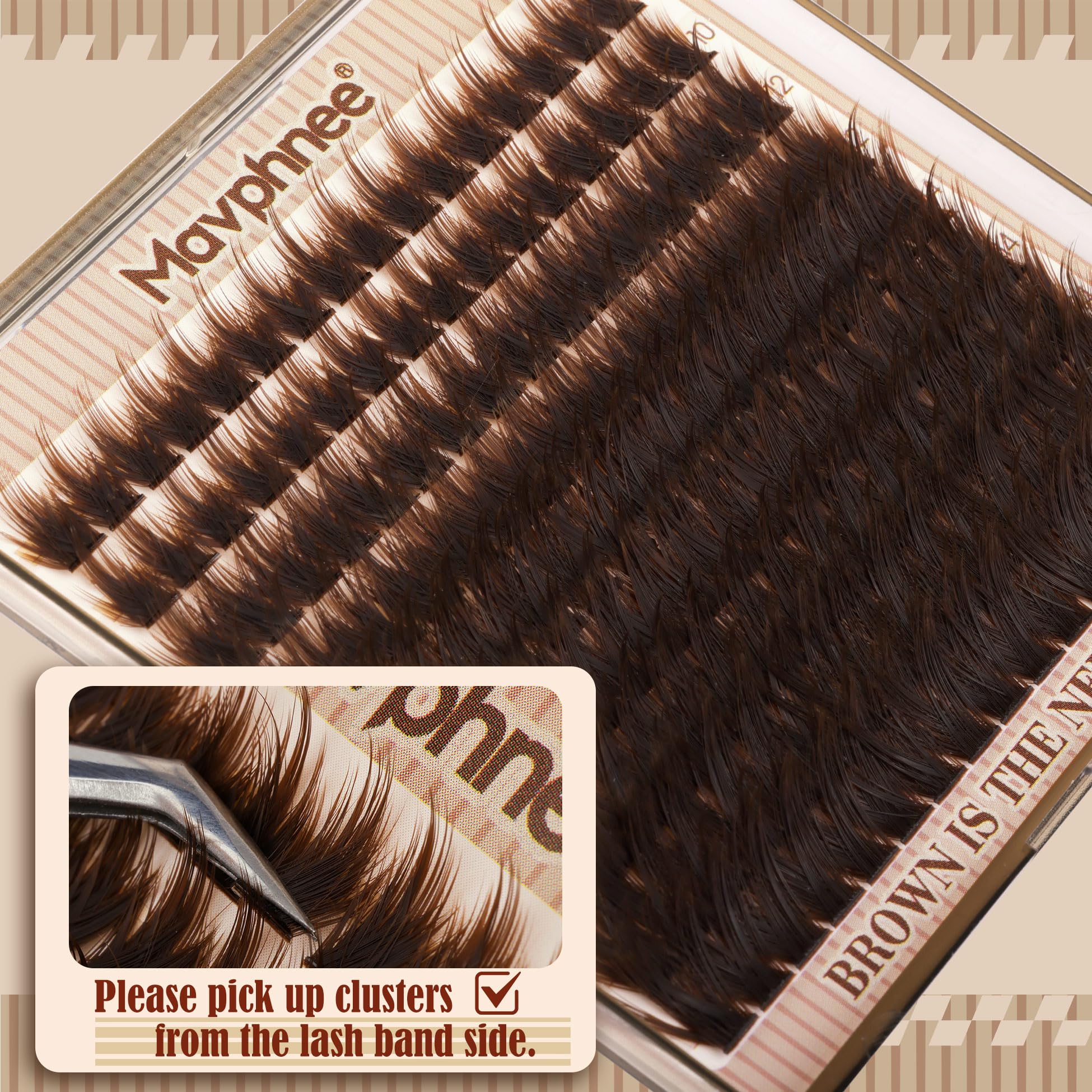 Mavphnee lash clusters help craft a doll-eye effect