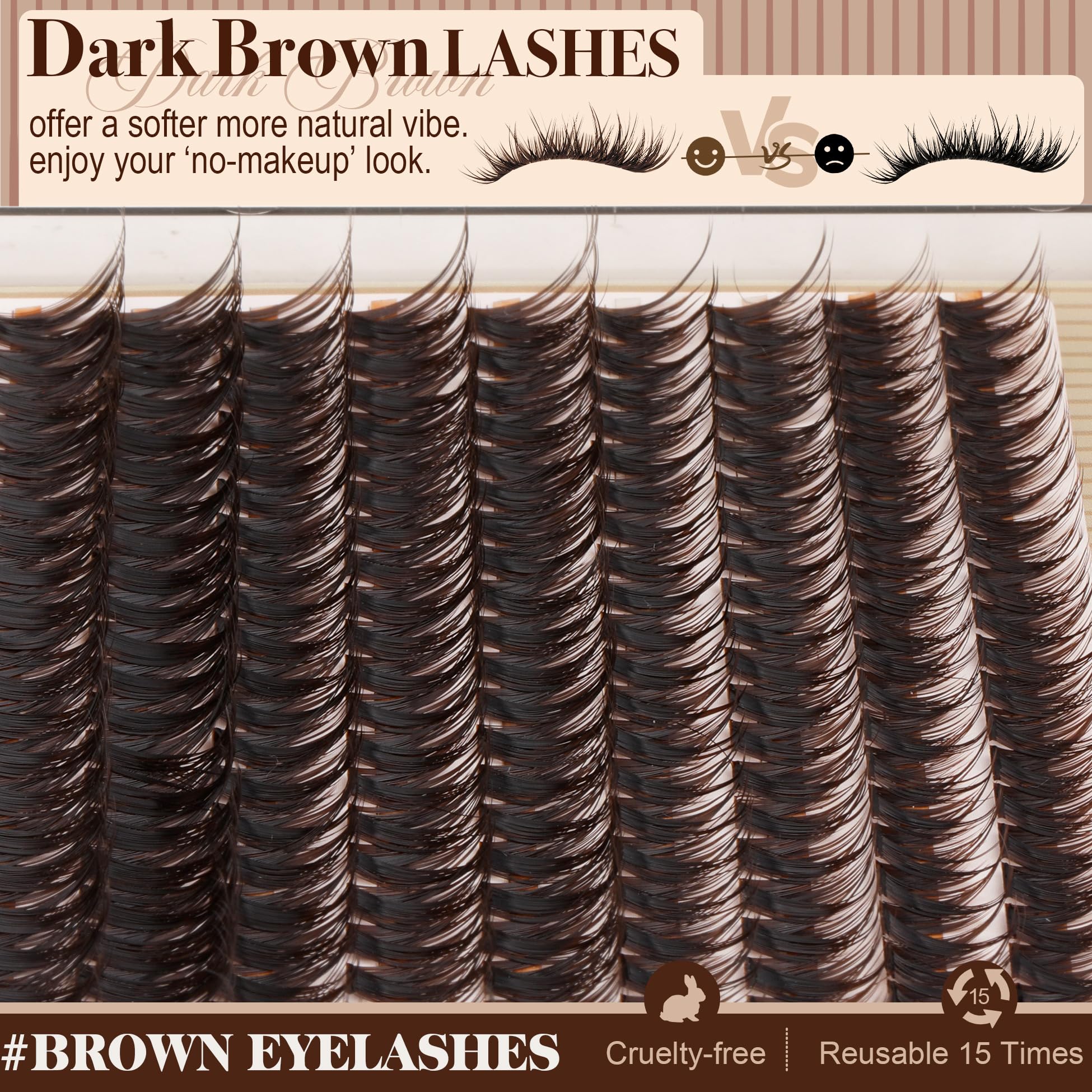 Mavphnee brown lash clusters feather-light wear for all-day comfort