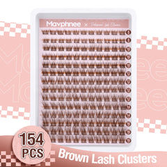Mavphnee brown-lash-clusters-soft-fluffy close-up highlights lightweight volume.