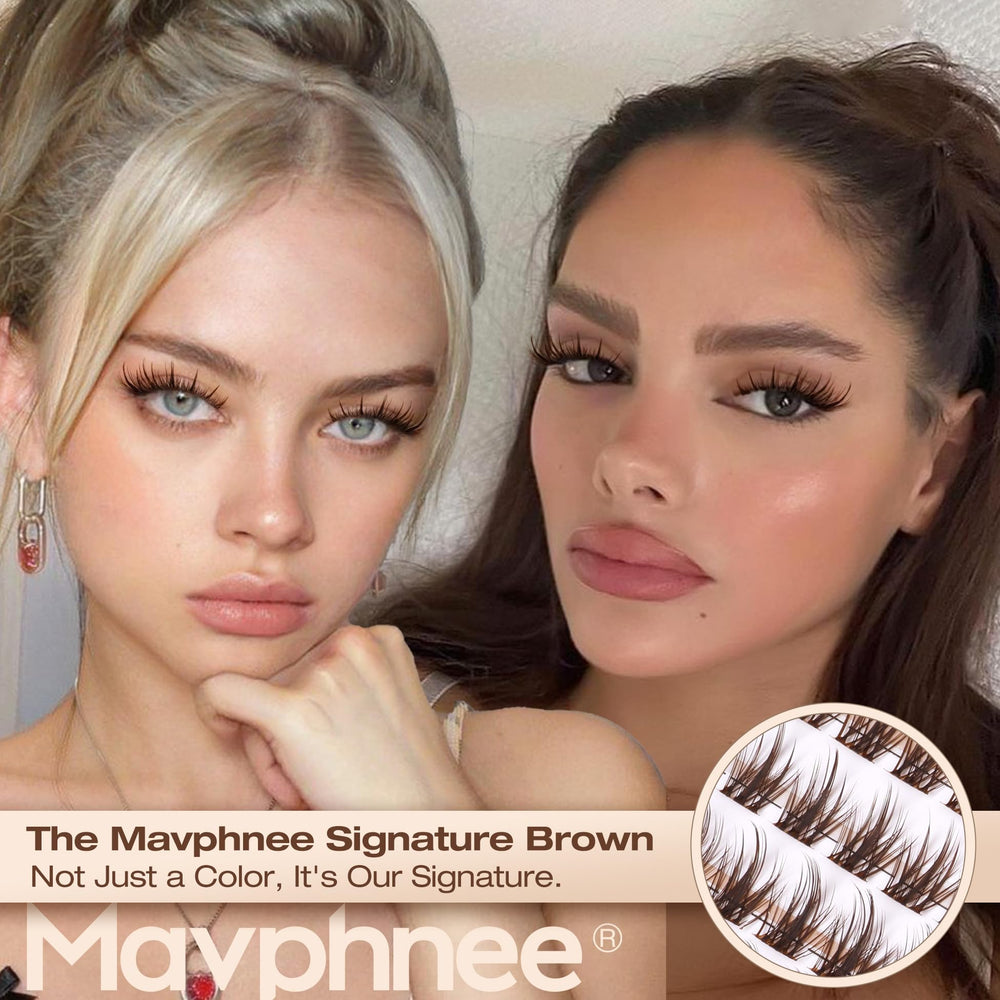 Mavphnee brown lash clusters wispy 10mm add balanced fullness to eyes.