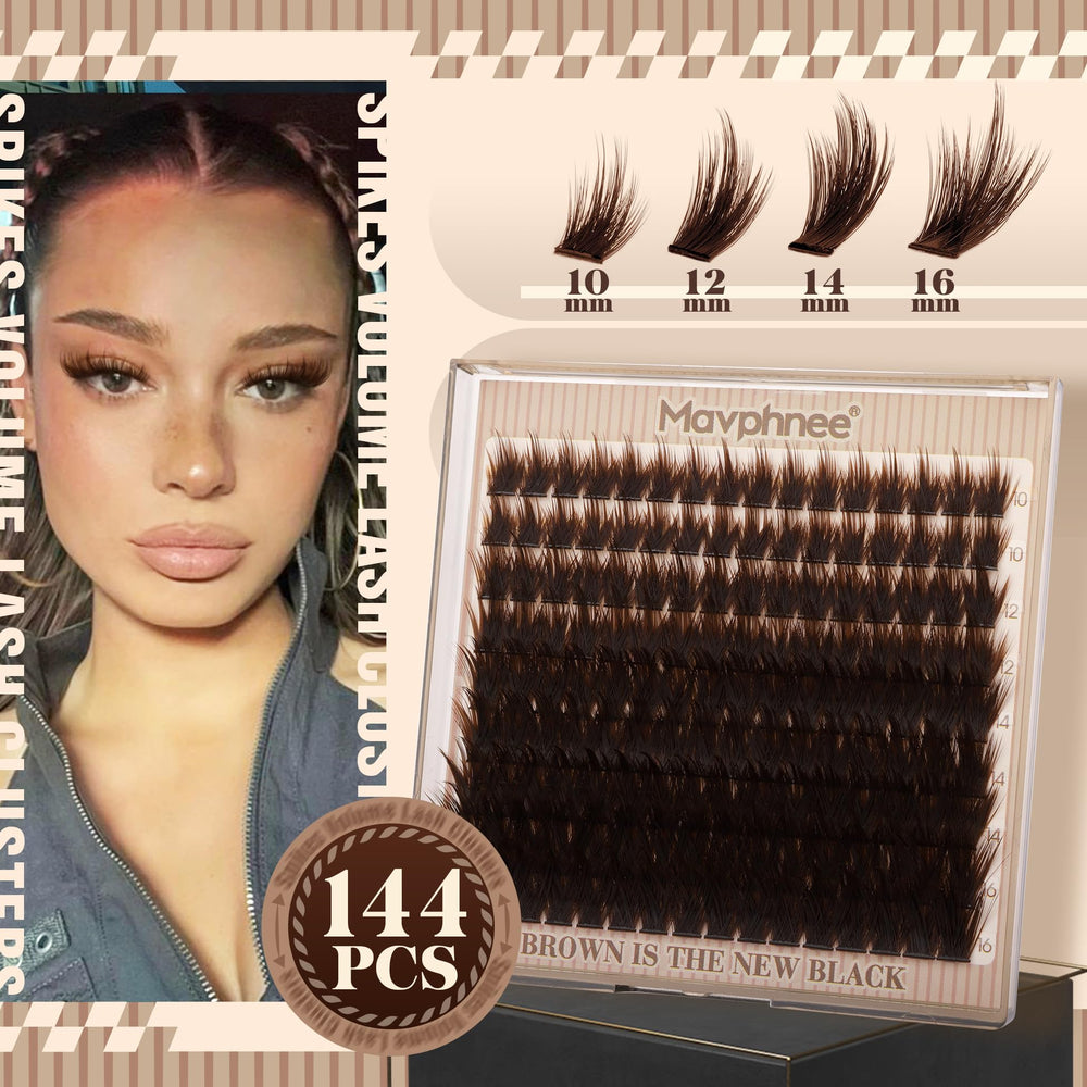 Mavphnee brown lash clusters wispy appearance for everyday definition