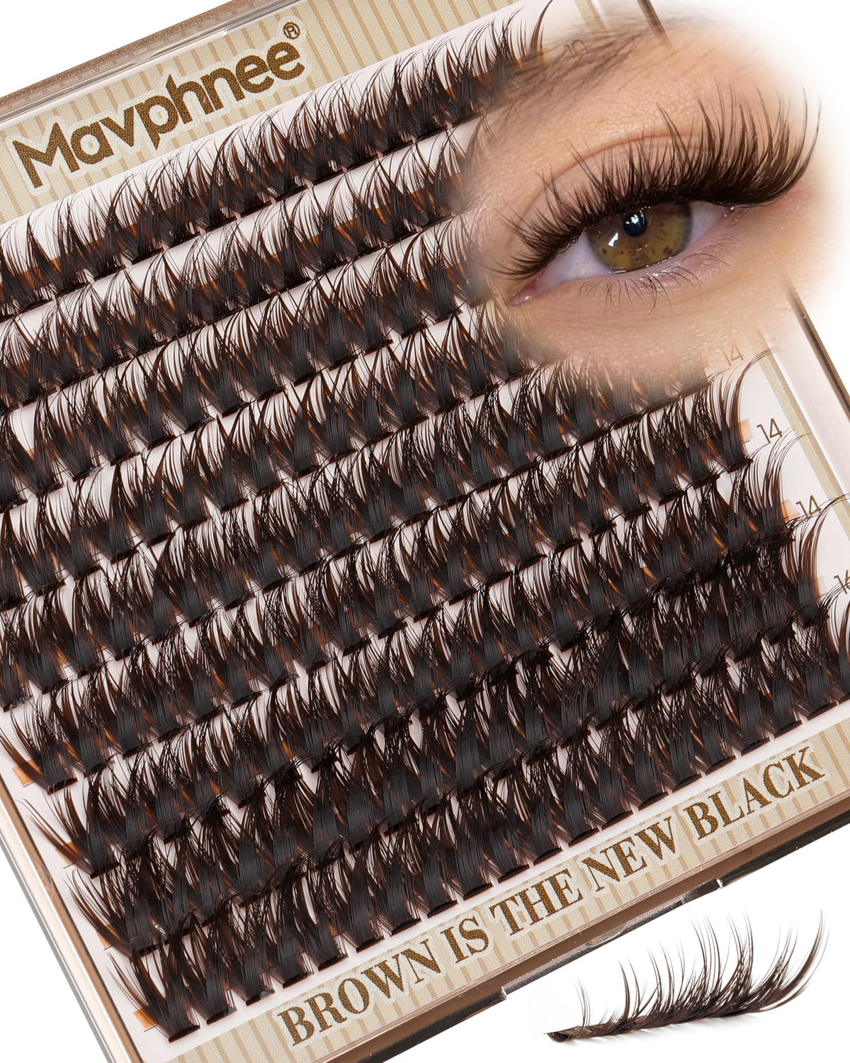 Mavphnee brown lash clusters wispy extensions for a natural, dramatic look